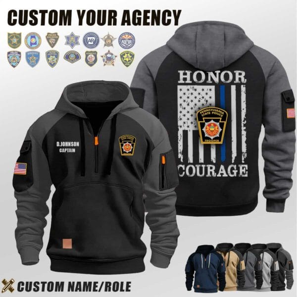 Custom Law Enforcement Halfzip Hoodie 1