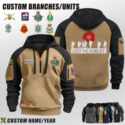Custom UK Bracnhes Halfzip Hoodie 3