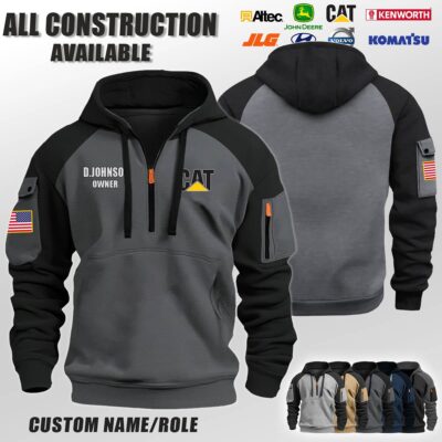 Custom US Construction Halfzip Hoodie 1