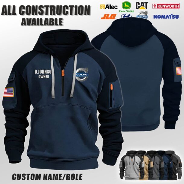 Custom US Construction Halfzip Hoodie 5