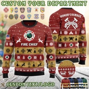 Custom US FireFighter Double Axe Sweater 1 1