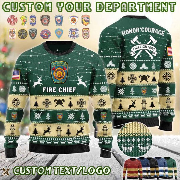 Custom US FireFighter Double Axe Sweater 2