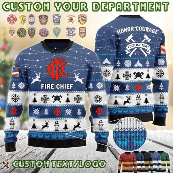 Custom US FireFighter Double Axe Sweater 3