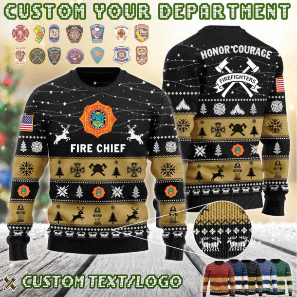 Custom US FireFighter Double Axe Sweater 4