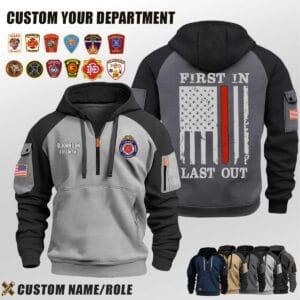 Custom US Firefighter Halfzip Hoodie 1 1