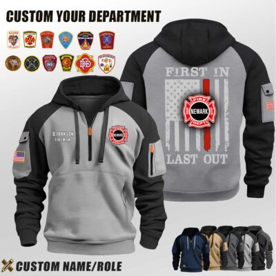 Custom US Firefighter Halfzip Hoodie 1