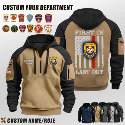 Custom US Firefighter Halfzip Hoodie 3