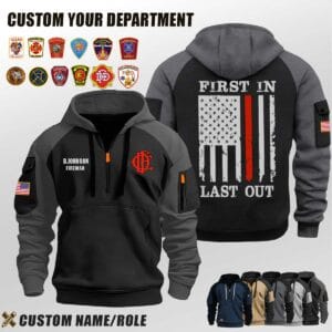 Custom US Firefighter Halfzip Hoodie