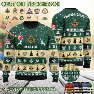 Custom US Freemasonry Ugly Sweater 1