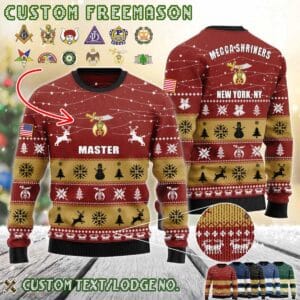 Custom US Freemasonry Ugly Sweater 2