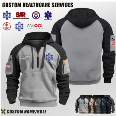 Custom US Healthcare Services Halfzip Hoodie 1