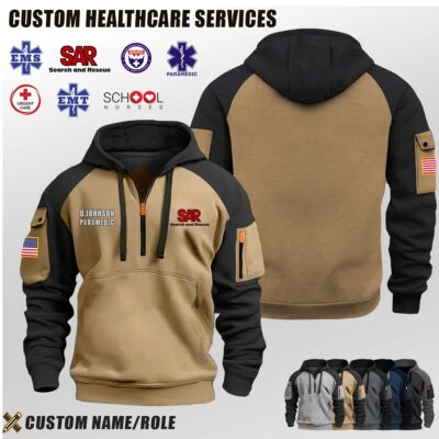 Custom US Healthcare Services Halfzip Hoodie 2