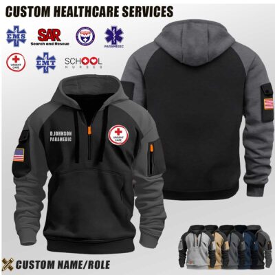 Custom US Healthcare Services Halfzip Hoodie 3