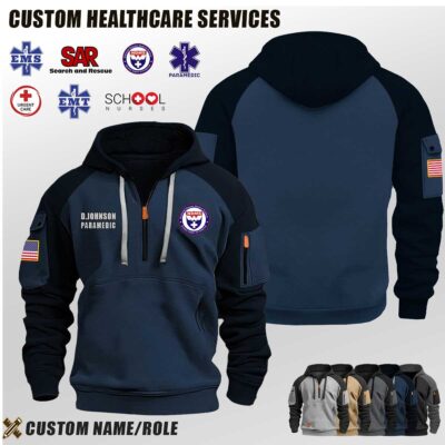 Custom US Healthcare Services Halfzip Hoodie 4