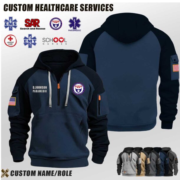 Custom US Healthcare Services Halfzip Hoodie 4
