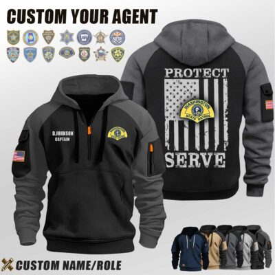 Custom US Law Enforcement Flag Halfzip Hoodie 1