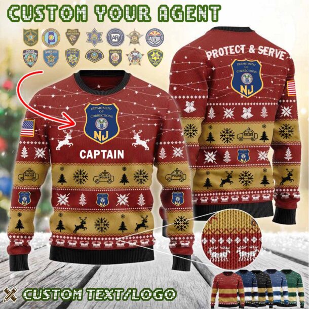 Custom US Law Enforcement Protect And Serve Ugly Sweater 4