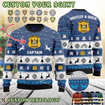 Custom US Law Enforcement Protect And Serve Ugly Sweater 6