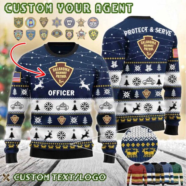 Custom US Law Enforcement Protect And Serve Ugly Sweater 8