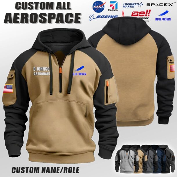 Custom US Military Industry Halfzip Hoodie 3 2
