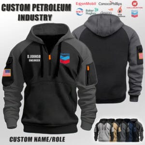 Custom US Petroleum Industry Halfzip Hoodie 1 1