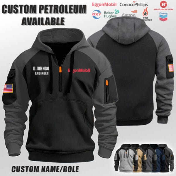 Custom US Petroleum Industry Halfzip Hoodie 1