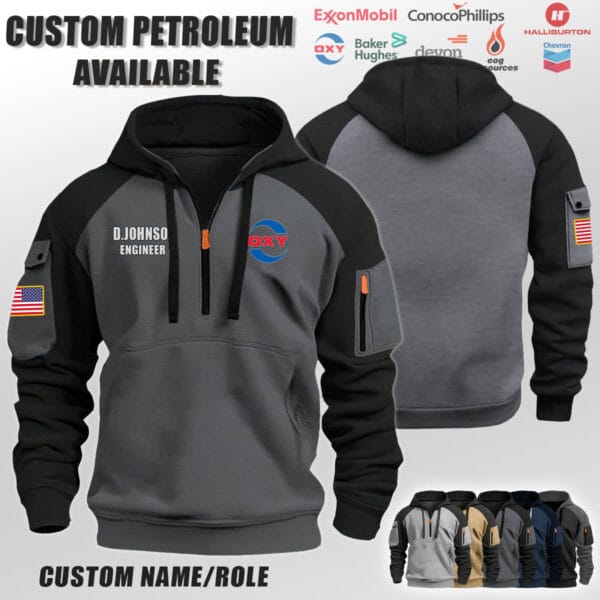 Custom US Petroleum Industry Halfzip Hoodie 2