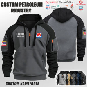 Custom US Petroleum Industry Halfzip Hoodie 3 1