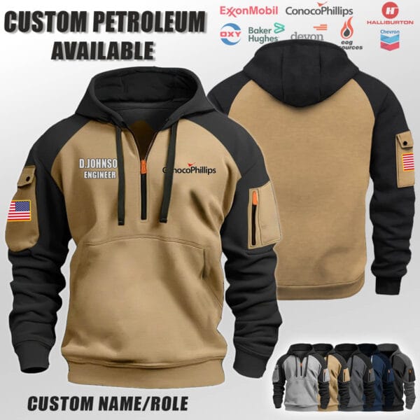 Custom US Petroleum Industry Halfzip Hoodie 3