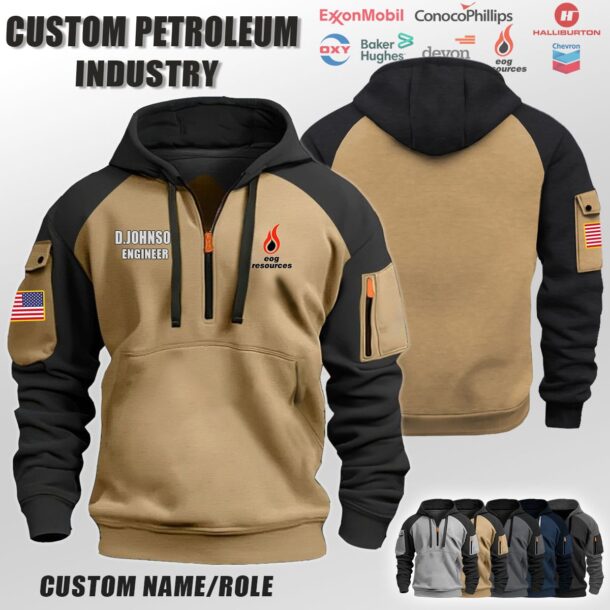 Custom US Petroleum Industry Halfzip Hoodie 4 1