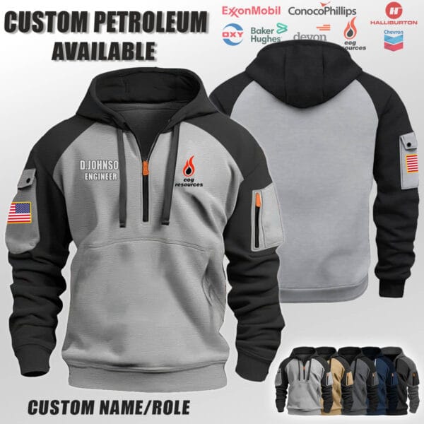 Custom US Petroleum Industry Halfzip Hoodie 4
