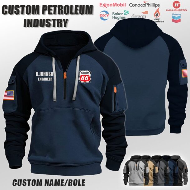 Custom US Petroleum Industry Halfzip Hoodie 5 1