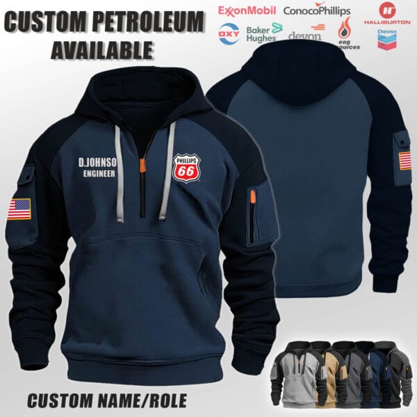Custom US Petroleum Industry Halfzip Hoodie 5