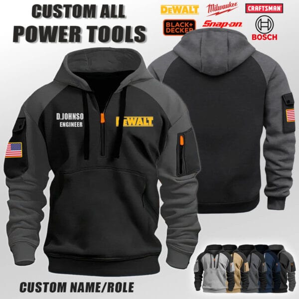 Custom US Power Tools Halfzip Hoodie 1 1