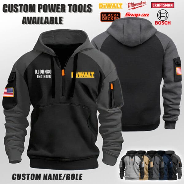 Custom US Power Tools Halfzip Hoodie 1