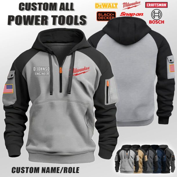 Custom US Power Tools Halfzip Hoodie 2 1