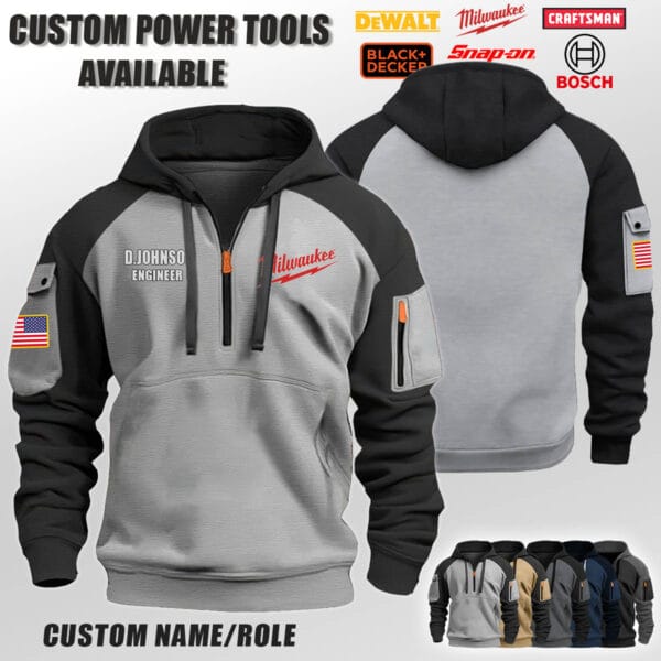 Custom US Power Tools Halfzip Hoodie 2
