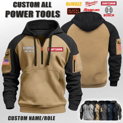 Custom US Power Tools Halfzip Hoodie 3 1