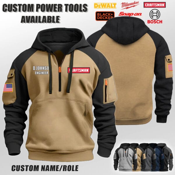 Custom US Power Tools Halfzip Hoodie 3