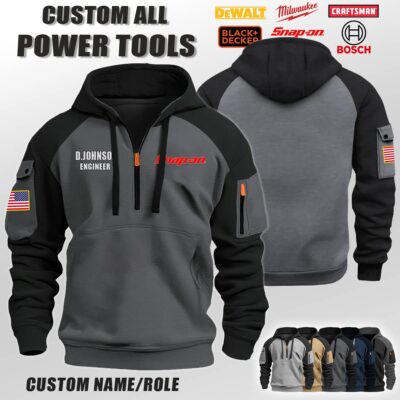 Custom US Power Tools Halfzip Hoodie 4 1