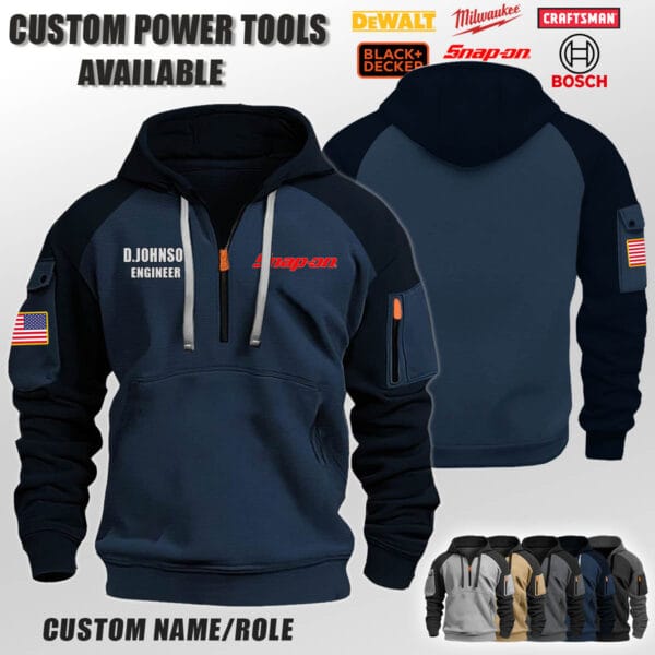 Custom US Power Tools Halfzip Hoodie 4
