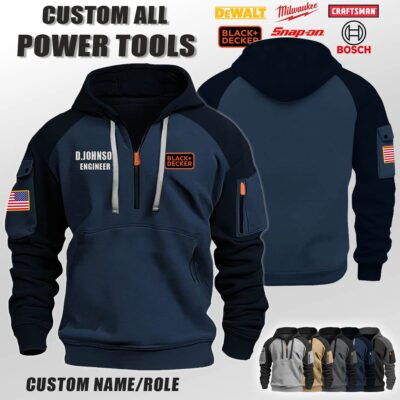 Custom US Power Tools Halfzip Hoodie 5 1