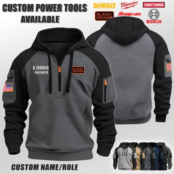 Custom US Power Tools Halfzip Hoodie 5