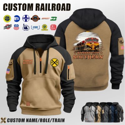 Custom US Railroad Halfzip Hoodie 4 1