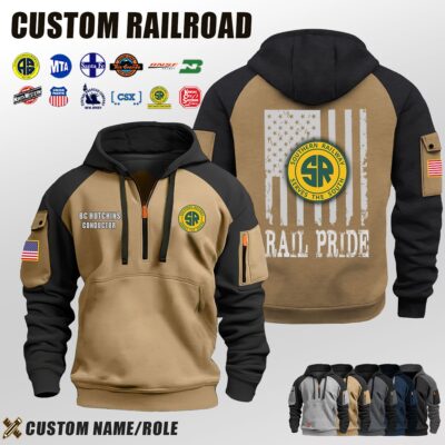 Custom US Railroad Halfzip Hoodie 4
