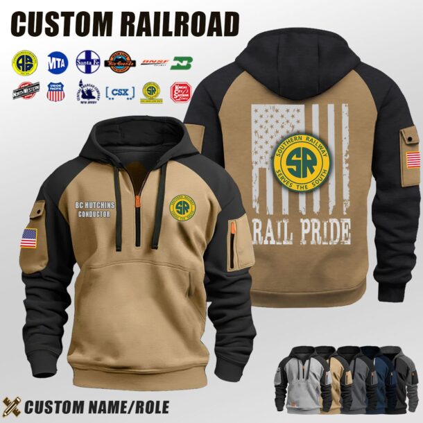 Custom US Railroad Halfzip Hoodie 4