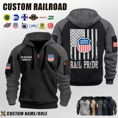 Custom US Railroad Halfzip Hoodie