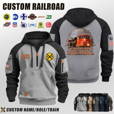 Custom US Railroad Halfzip Hoodie 6 1