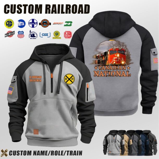 Custom US Railroad Halfzip Hoodie 6 1