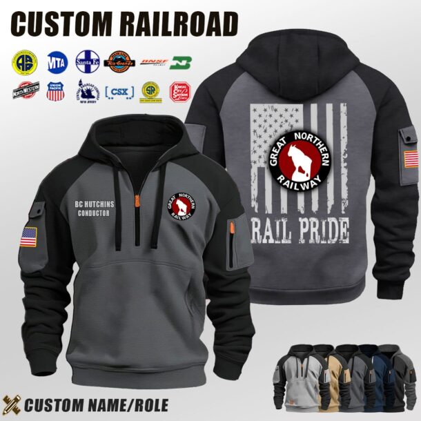 Custom US Railroad Halfzip Hoodie 6